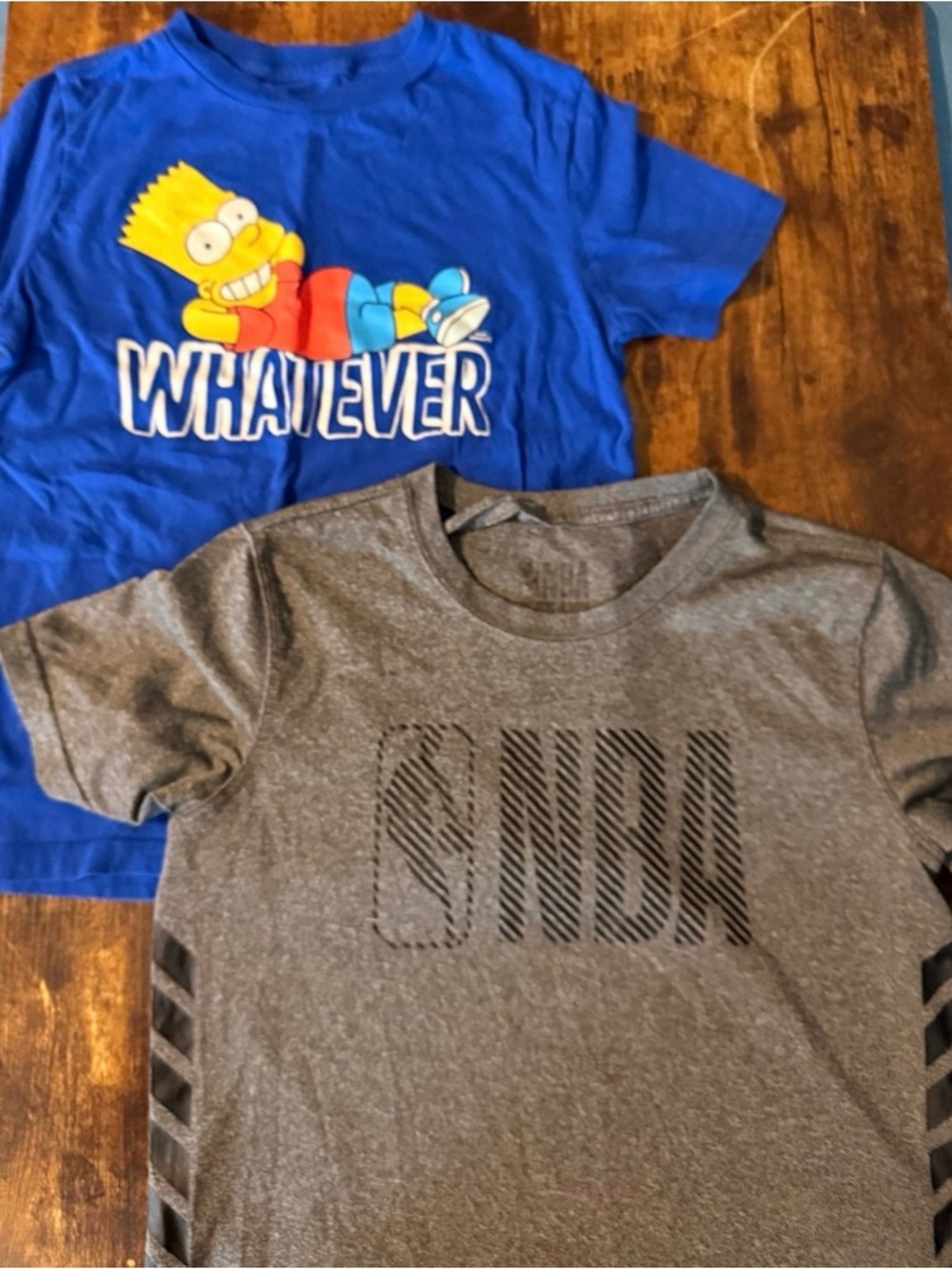 NBA Gray Logo & Simpson Kids Short Sleeve Tee